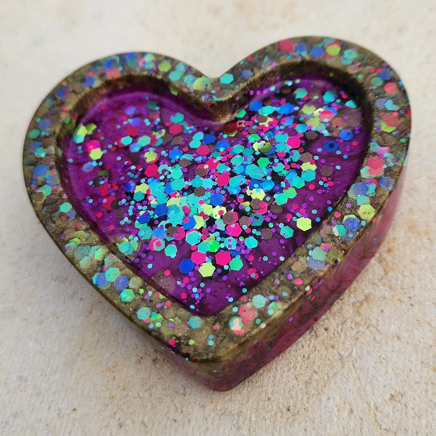 Heart Trinket Dish Pink & Gold