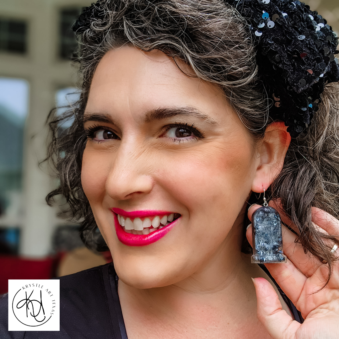 Tombstone Earrings Grey 2