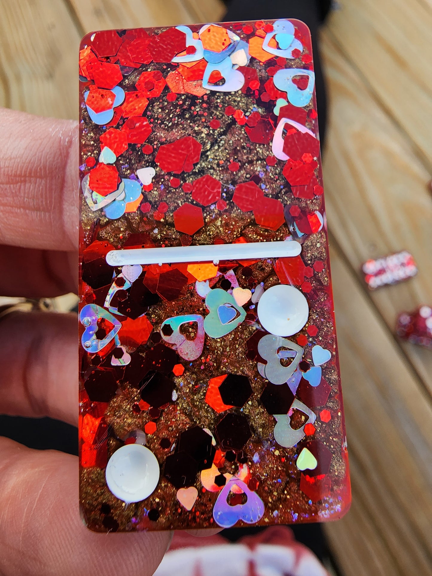 Close Up of Red Dominoes