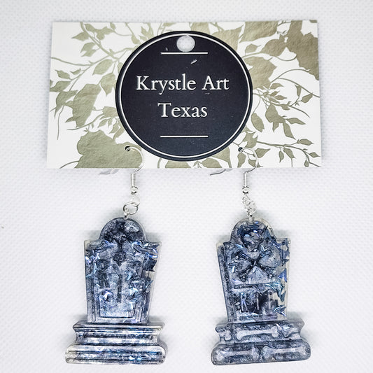 Tombstone Earrings Grey 2