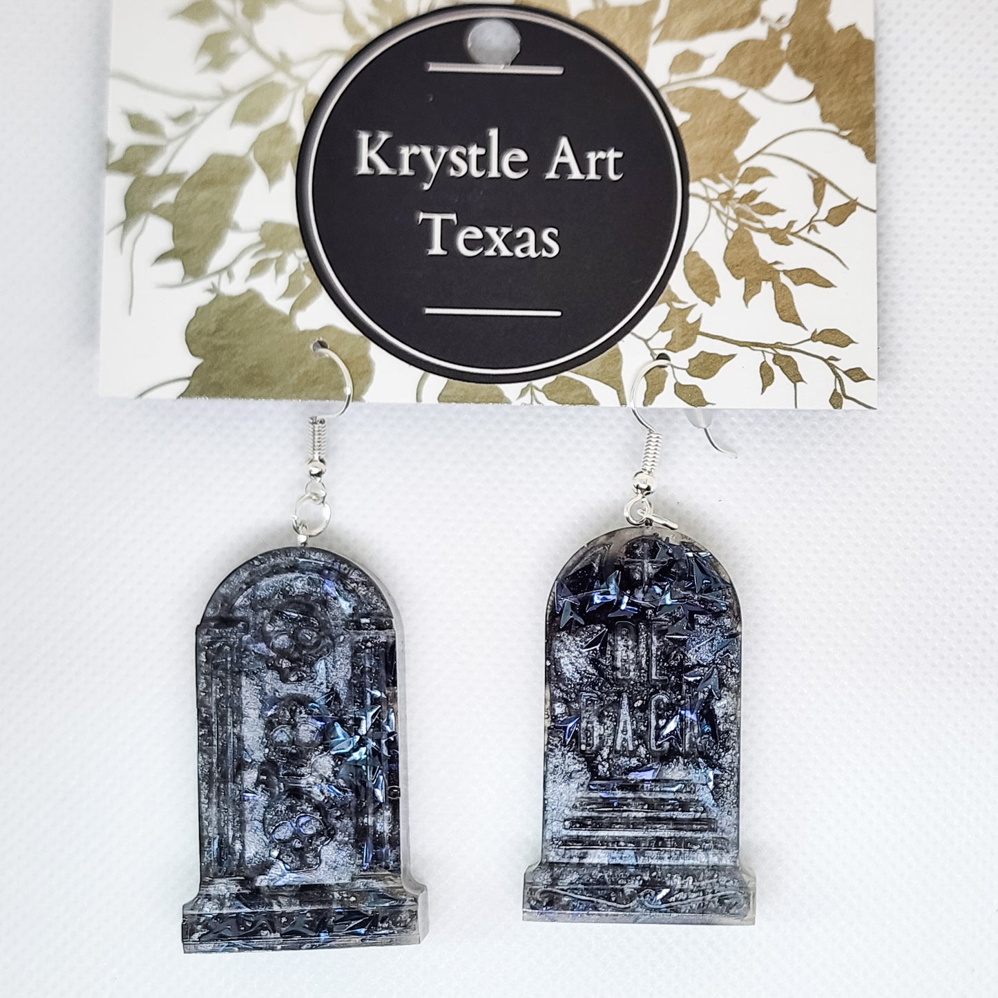 Tombstone Earrings Grey 3