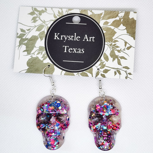 Sparkly Sugar Skull Earrings 2