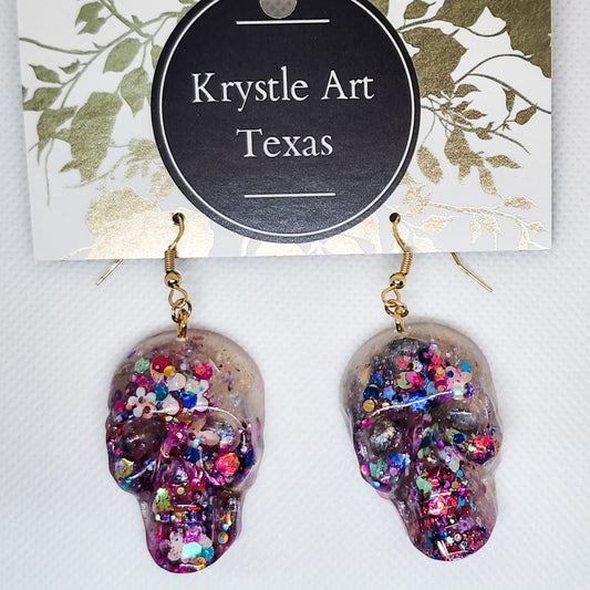 Sparkly Sugar Skull Earrings 6