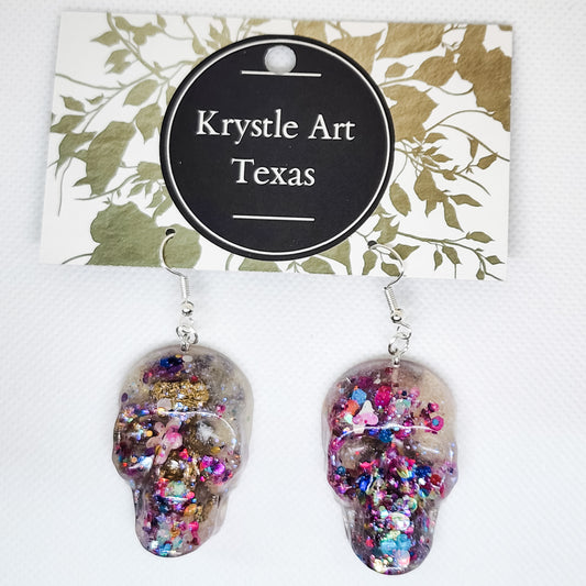 Sparkly Sugar Skull Earrings 3