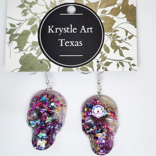 Sparkly Sugar Skull Earrings 4