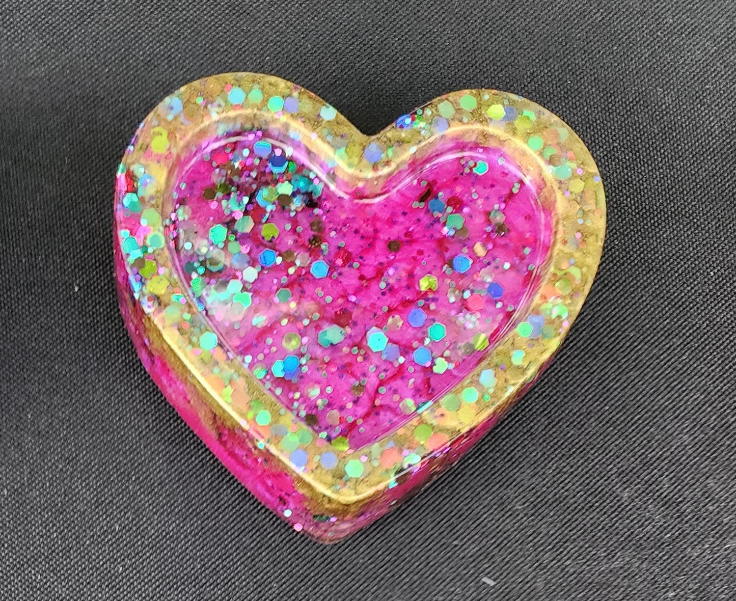 Heart Trinket Dish Pink & Gold