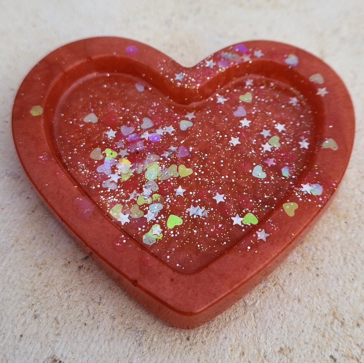 Heart Trinket Dish Orange