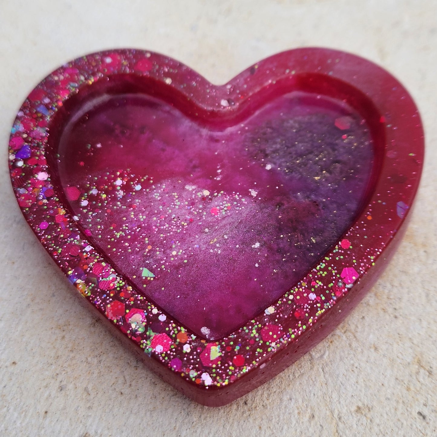 Heart Trinket Dish Pink & Red