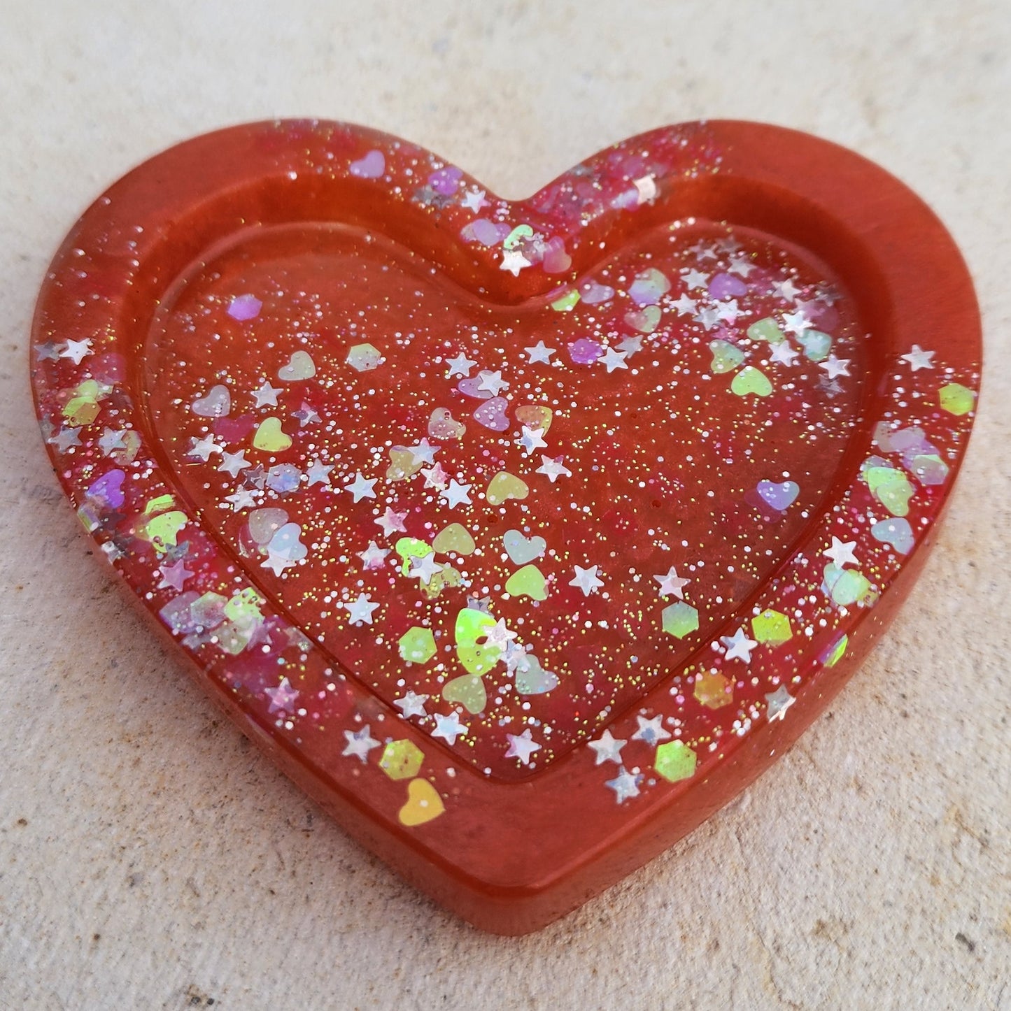 Heart Trinket Dish Orange