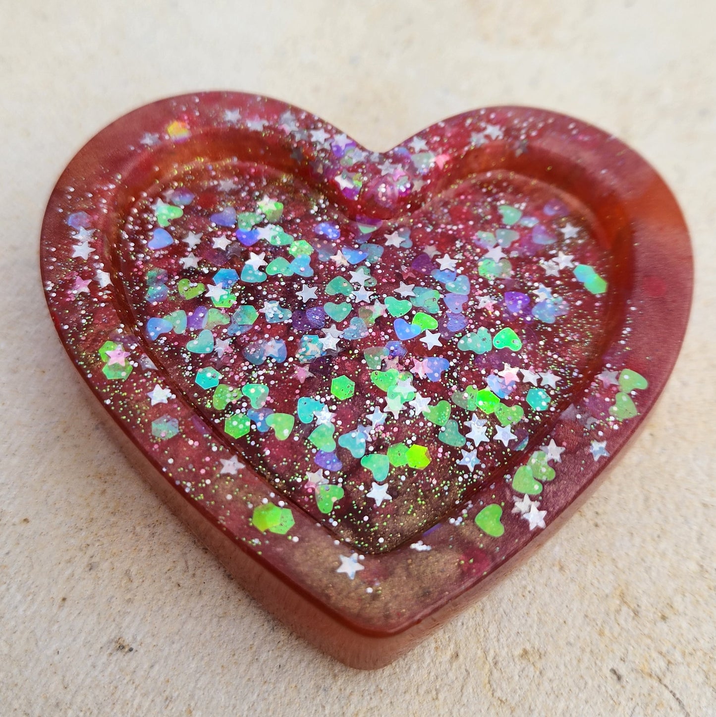 Heart Trinket Dish Peach