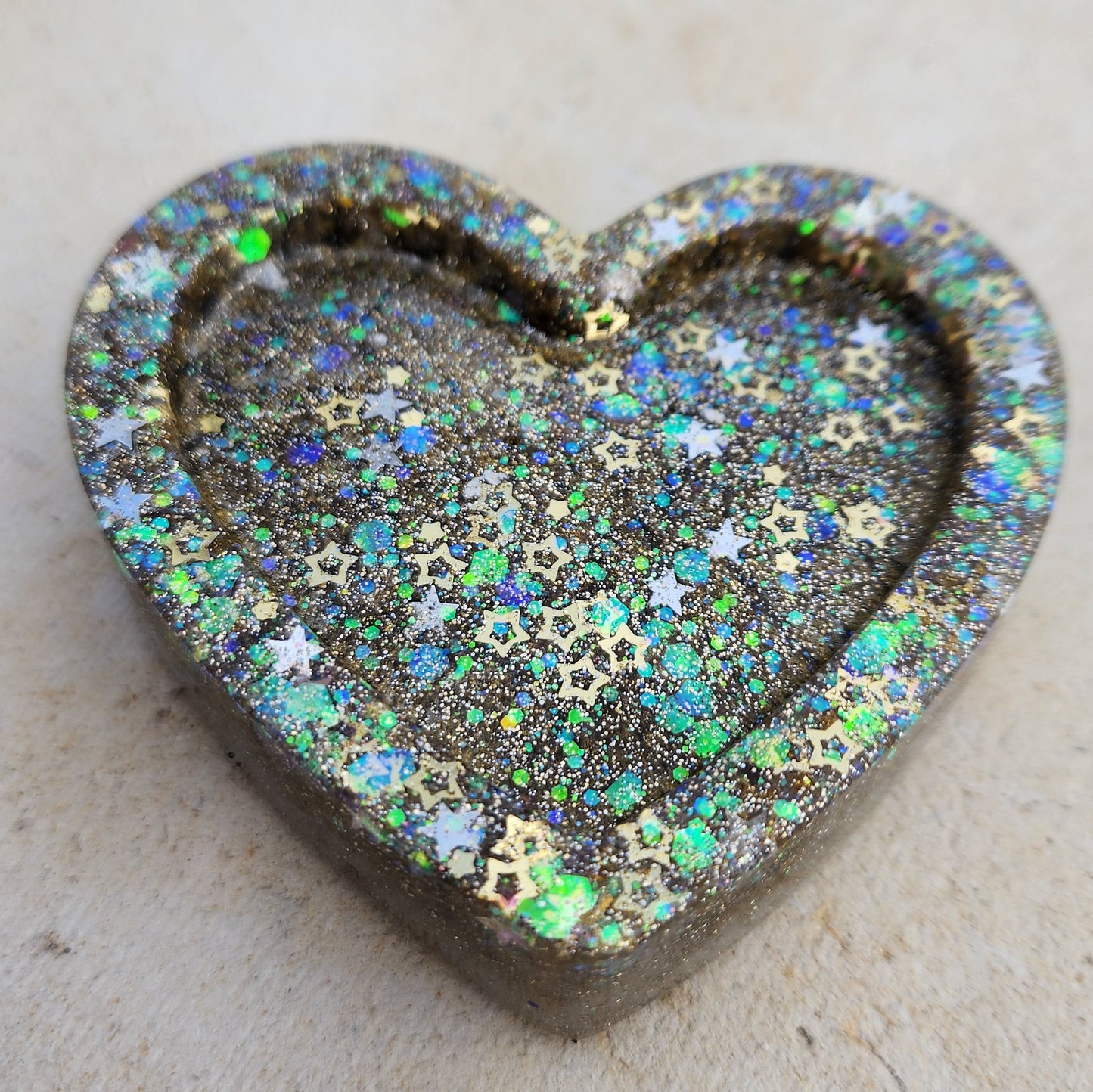 Heart Trinket Dish White & Gold