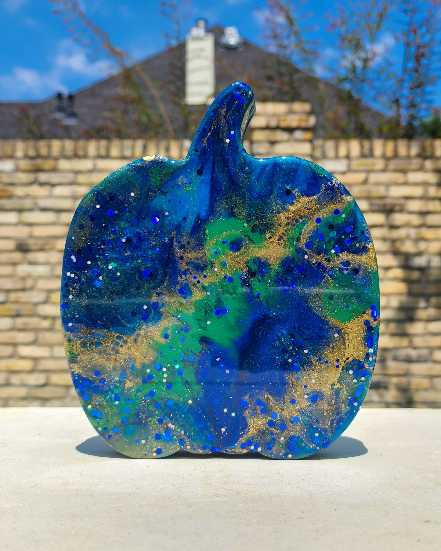 Blue & Green Medium Pumpkin #1