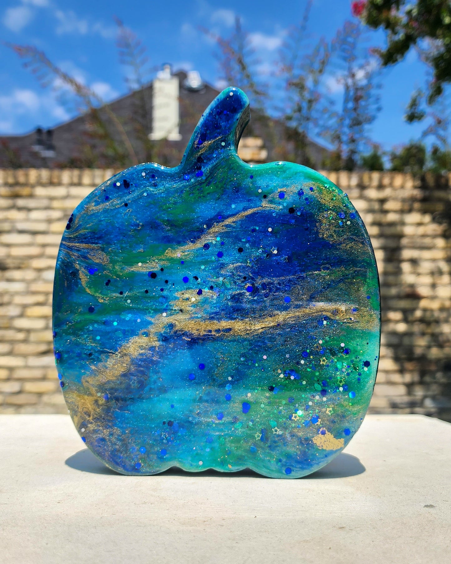 Blue & Green Medium Pumpkin #2