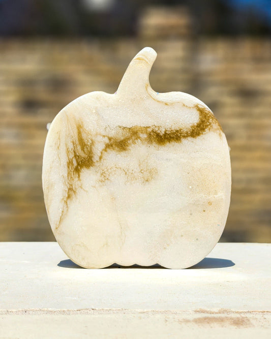 White & Gold Medium Pumpkin #2