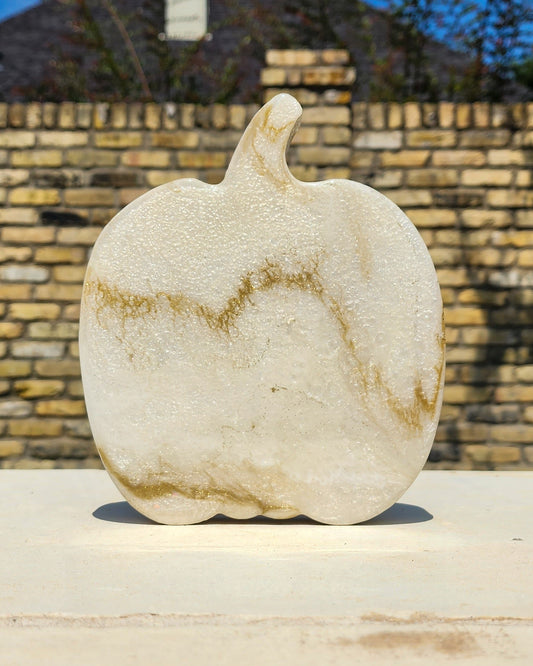 White & Gold Medium Pumpkin #4