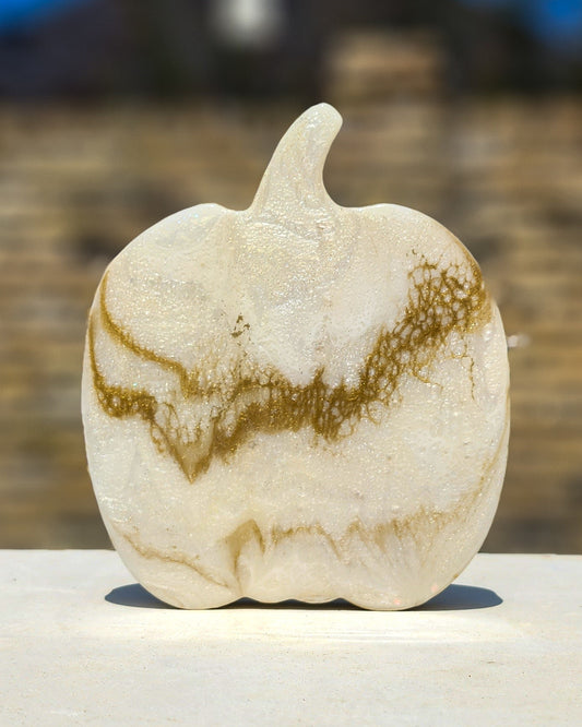 White & Gold Medium Pumpkin #6