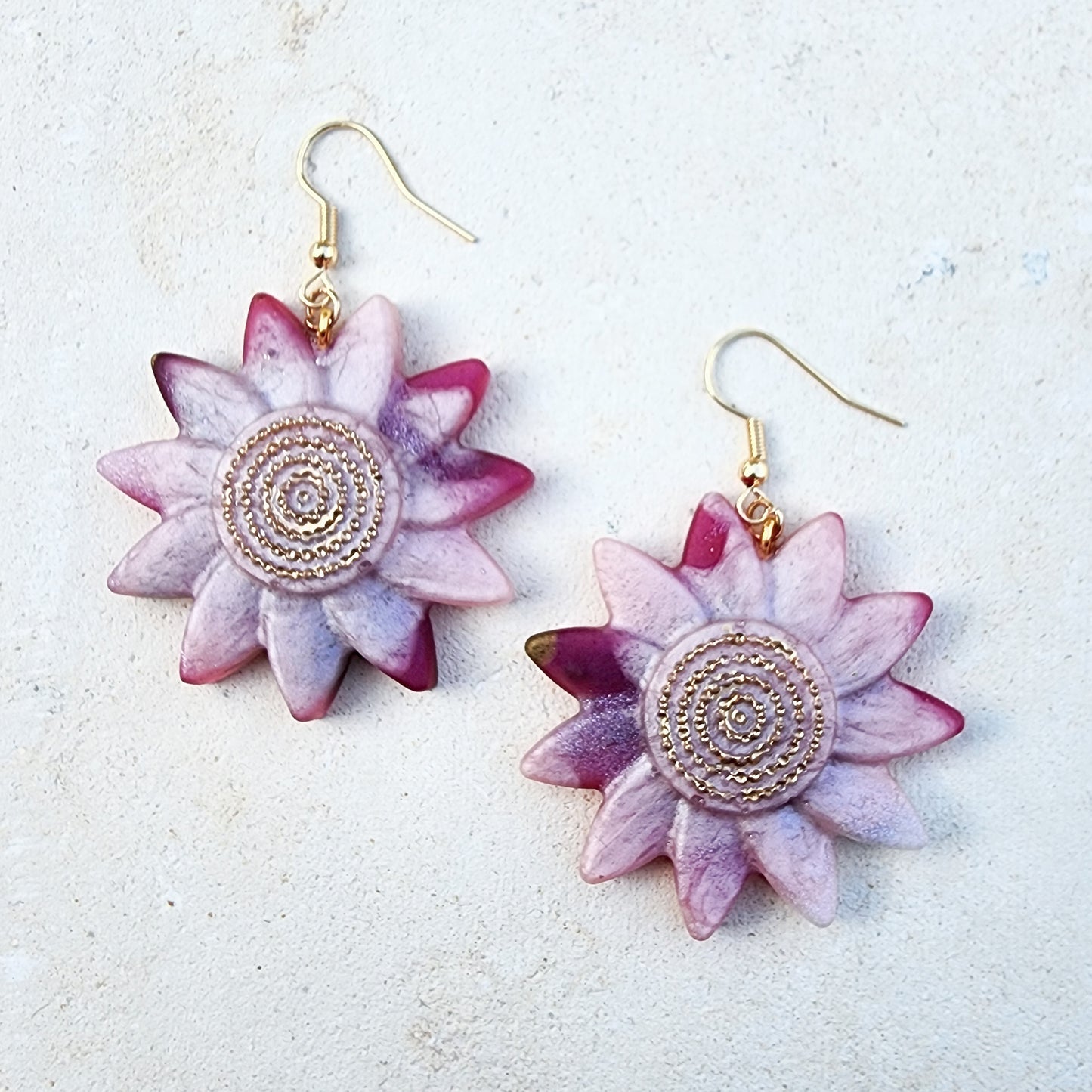 Pink Daisy Earrings